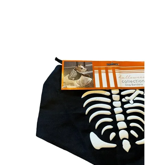 Kirkland's Halloween Collection Dog Bandana With Skeleton Print M/L - Picture 3 of 10